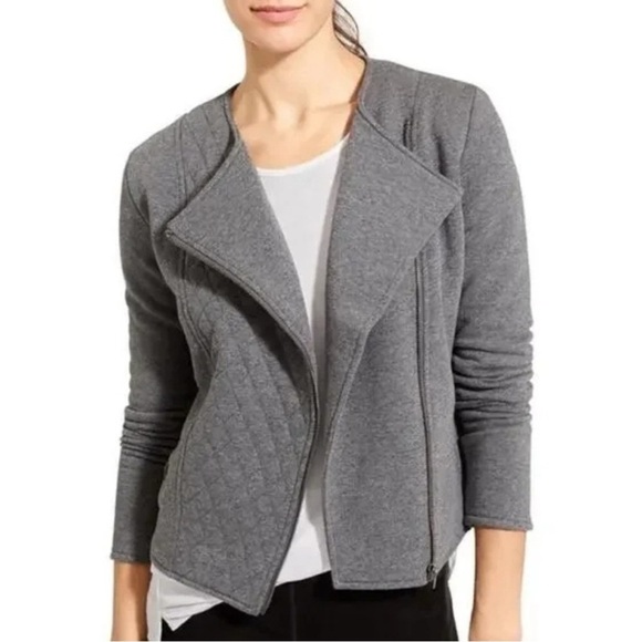 Athleta Jackets & Blazers - ATHLETA Belvedere Womens Jacket Small S Quilted Moto Asymmetrical Zip